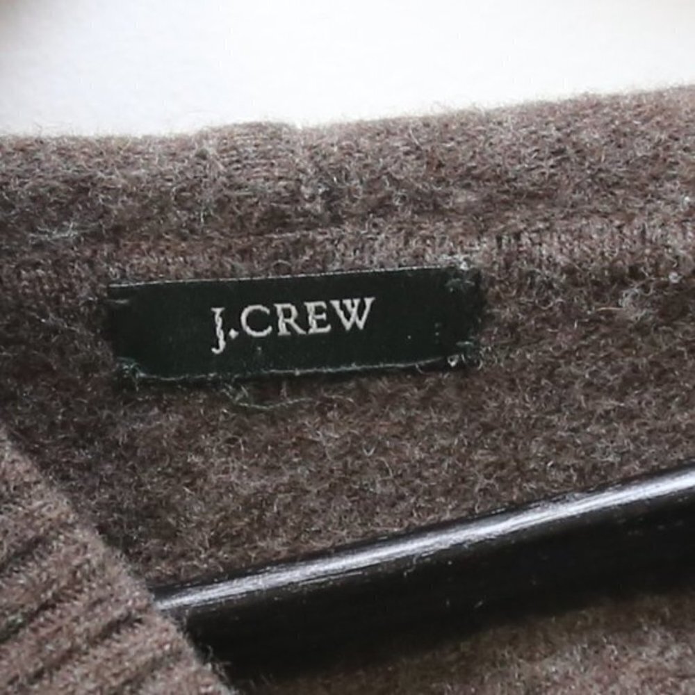 J.Crew Vintage Wool Blend Ribbed Hem Cross Front Pullover Sweater - Picture 4 of 6